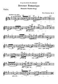 Kreisler - Romantic lullaby for violin op.9 - Instrument part - First page
